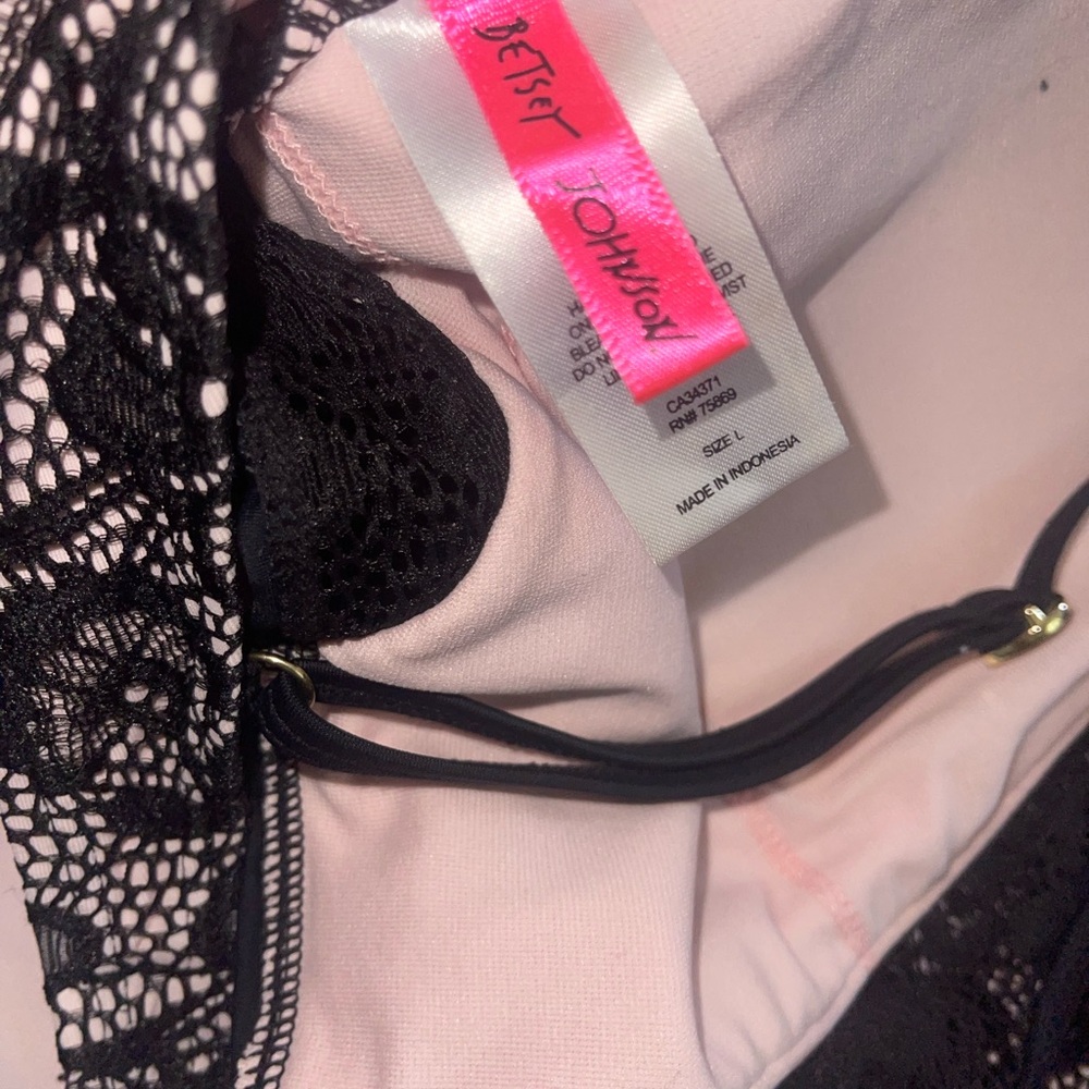 Betsey Johnson Black Lace swim - Picture 3 of 3
